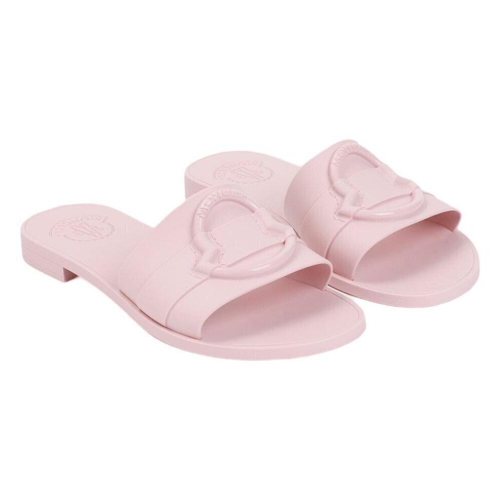 MONCLER Mon Slides in Pink 40 New with Box Womens Flats Flip Flops